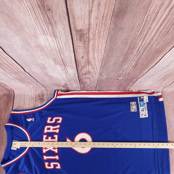 *FLAWS* Adidas Mens XL Julius Erving #6 76ers NBA Hardwood Classics Jersey - Picture 16 of 16